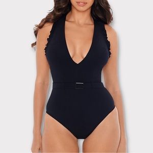 Skinnydippers Ruffle Plunge One Piece